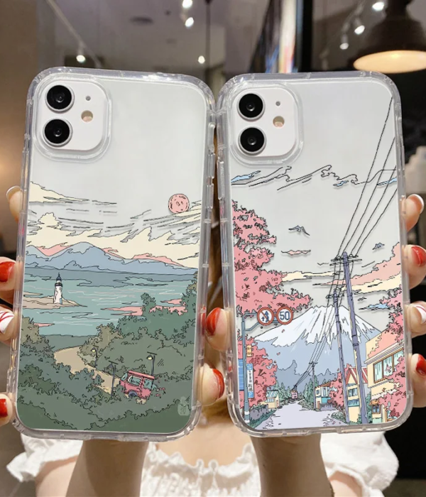 Anime Sunset Scenery iPhone Case