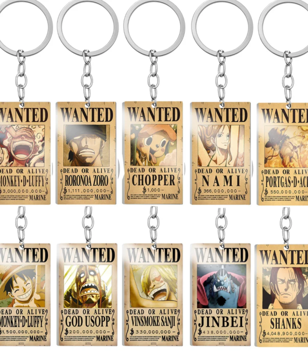 One Piece Wanted Metal Keychain