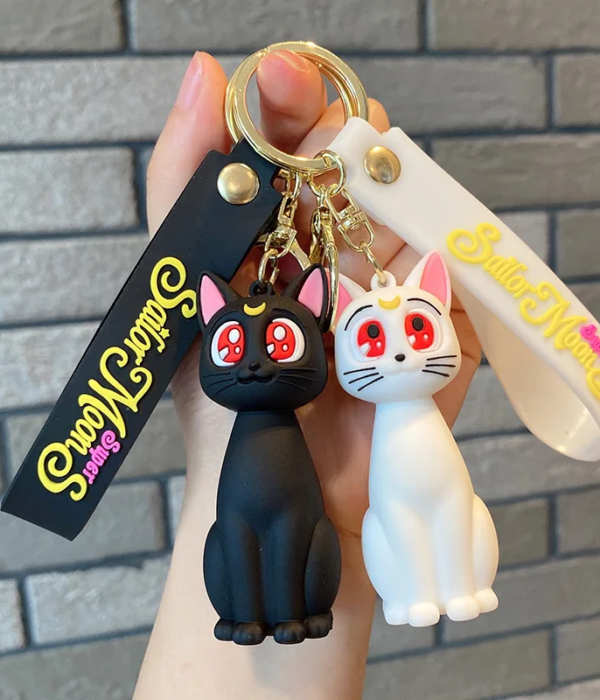 Sailor Moon Artemis & Luna Cat Keychain